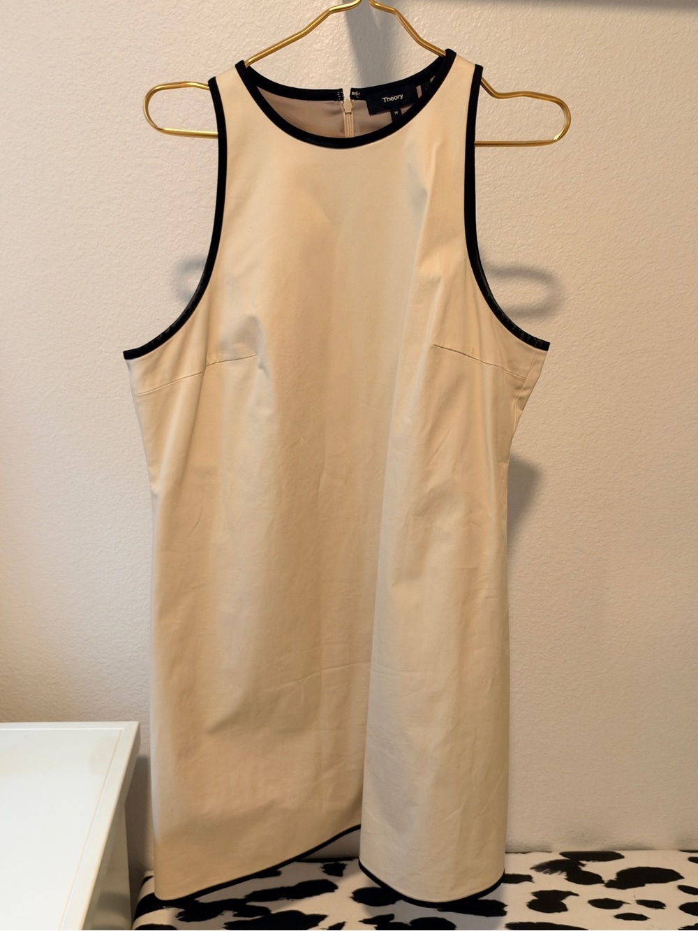 Theory Beige Dress with Black Trim